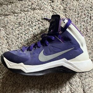 Nike Purple and White Basketball Shoes